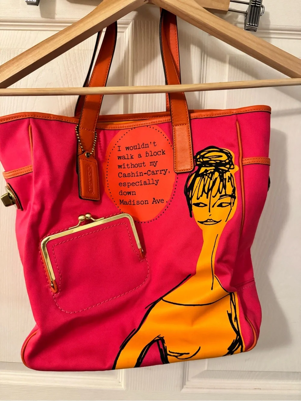 Coach Bonnie Cashin Pink and Orange Graphic Tote